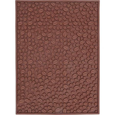 Sous-tasses antidérapantes, motif grains de café, pour bureau, comptoir de bar, en PVC, pour égoutter et filtrer l'eau, marron