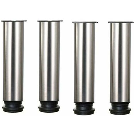 Pieds de meubles - Lot de 4 pieds de meubles réglables en hauteur en acier inoxydable pour tables basses et meubles de rangement - 25 cm x 25 cm