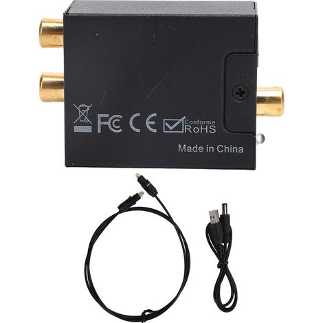 Convertisseur Audio Numérique Vers Analogique - Alliage D'aluminium Noir - Interface Plaqué Or - Alimentation USB 5V (1/5)
