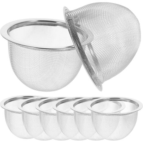 Lot de 8 filtres à thé en acier inoxydable, infuseurs en métal, passoires à thé robustes pour la maison (diamètre 7,2 cm x hauteur 6 cm)-7.26CM-Silver