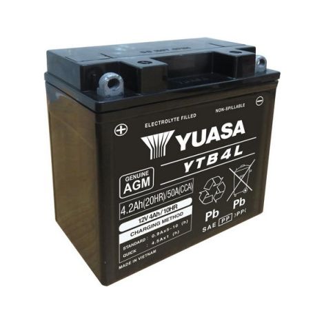 Batterie moto YUASA YB4L-B YTB4L VRLA AGM 12v 4.2ah 50A