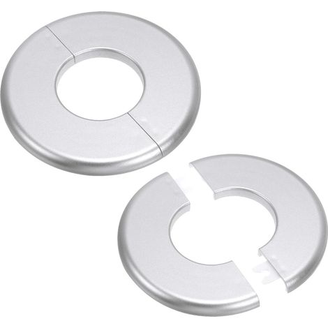 Plaque De Recouvrement - 2 Pièces - ABS - Cache Tuyau Auto-Adhésif - Salle De Bain Et Cuisine - 44mm Argenté (1/5)