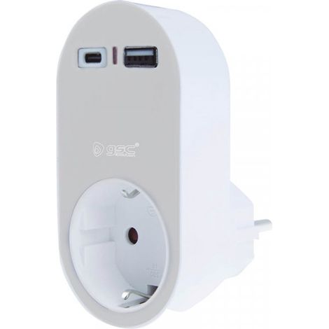 Ladro di spine 2 prese 1xusb 1xtipo c 3680w 3.4a 103000031/18 gsc