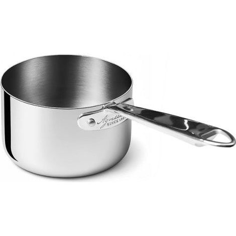 AGNELLI Casseruola Alta Aluinox 3Ply 1 Manico Inox Lucido 20x14 Cm