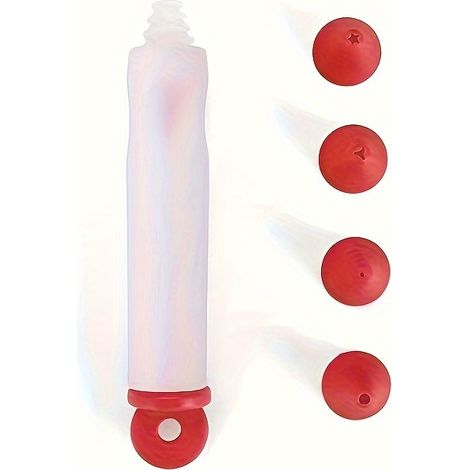 Set de décoration de gâteaux et biscuits en silicone (4 pièces), outil d'écriture et de décoration avec pistolet à sauce pour chocolat et crème (1/4)
