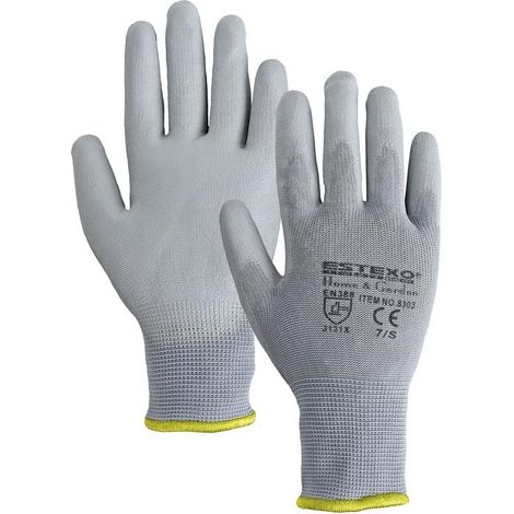 Montagehandschuhe Arbeitshandschuhe 24 x Nylon PU grau Gr 7/S Mechaniker Garten