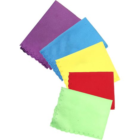 5 Chiffons de Nettoyage Polissage, 5 Couleurs, Doux et Résistants, pour Guitare Piano Violon Saxophone, Chiffon d'Entretien Instrument (1/5)