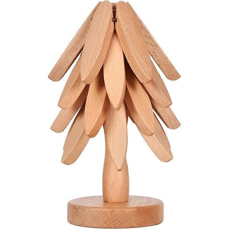 Dreibein-Stativ aus Holz für heiße Gerichte, baumförmiges Dreibein-Set (1/5)