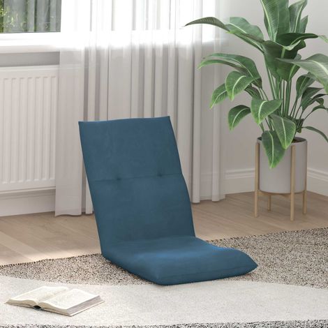 vidaXL Fauteuil de sol ajustable Bleu Velours (1/5)