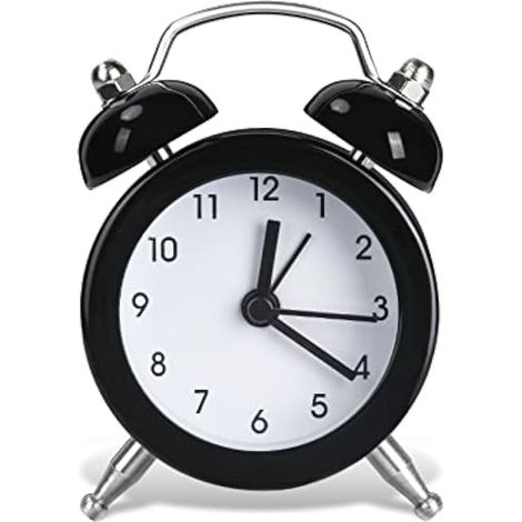 Réveil mini, horloge de chevet sans tic-tac, pile non incluse, style rétro simple et sonore pour chambre, cuisine, bureau. (1/5)