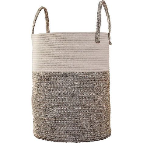 Grand Woven linge panier Hamper Toys et vêtements Woven coton corde linge Hamper (1/5)