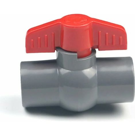 1 Vanne à bille U-PVC, raccord droit, contrôle débit eau, diamètre 40 mm, système irrigation (1/5)
