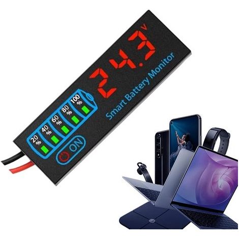 Panel monitor de voltaje y potencia LED，Pantalla digital LED portátil DC7-40V，Medidor de batería，Ideal para pruebas de sistemas de energía (1/5)
