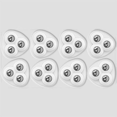 Lot de 8 mini roulettes universelles autocollantes pour petits appareils électroménagers, compatibles avec cafetière, friteuse à air, petits meubles et boîtes de rangement. (1/4)