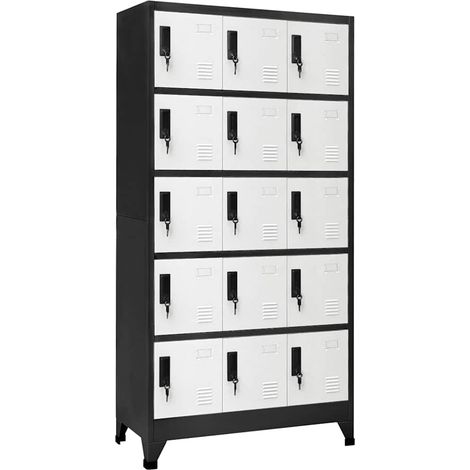 Locker Cabinet  Anthracite and White  Steel  Large vidaXL