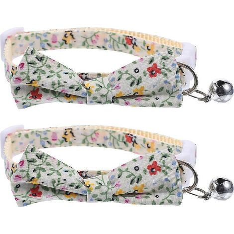 Collar para gato con cascabel y pajarita, ajustable, 2 unidades para mascotas. (1/5)