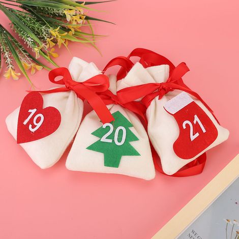 Calendrier de l'Avent Noël Nouvel An 30 Pochettes Suspendues Décor Maison Chiffres 1-30 (1/5)
