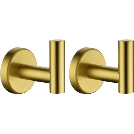 Zwei Wandhaken aus Edelstahl und Messing sowie Handtuchhaken für Bad, Küche und Garage (1/5)