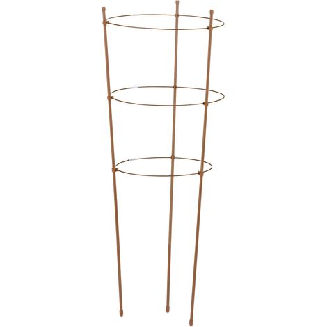 Lote de 6 tutores para tomates para balcón jardín ajustables 80 x 60 cm soporte práctico de metal marrón 130012756 (1/5)