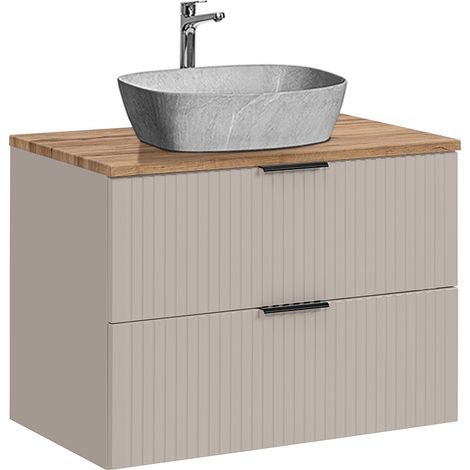 Mobile bagno con lavabo Adriel beige effet