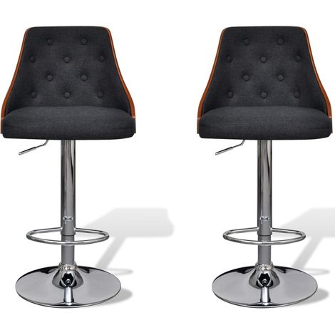 Maison Exclusive - Barhocker 2 Stk. Bugholz und Stoff