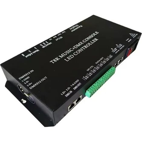 Modulo controller per strisce LED WS2811 WS2815 per RGBIC SPI-TTL T8K, console musicale e DMX, 8 canali, porta con microfono (UE) (1/2)