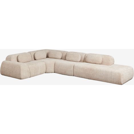 Divano modulare angolare a 4 pezzi con chaise longue a destra in ciniglia confezionato sottovuoto Merida SKLUM