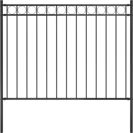 vidaXL Recinzione da giardino in acciaio 1,81x1,2 m nera (1/4)