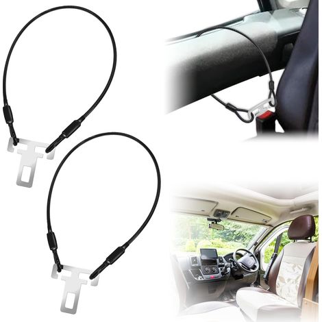 Lucchetto antifurto per cintura di sicurezza, 2 pezzi da 60 cm, accessori antifurto per campeggio, protezione antifurto per camper, accessori antifurto per camper per furgoni, camper, auto