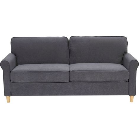 Sofa 3 Seater RONNEBY Velvet Dark Grey (1/5)