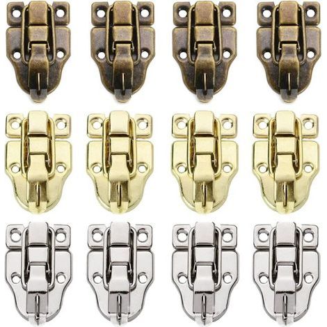 12 Pcs Toggle Latch Case Closure Metal Fittings Hasp Locking Including Screws for Toolbox Boxes Drawer