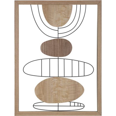 Pannello da parete Astroy A in MDF con forme geometriche e profili in ferro