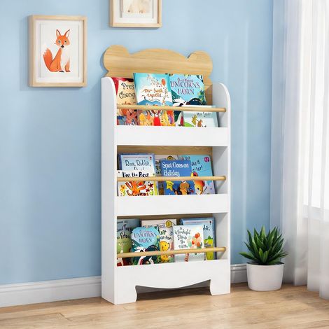 Bibliothèque enfant 3 niveaux avec étagères en MDF bois naturel (1/5)