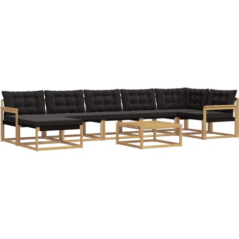 Set di divani da esterno 8 pcs Bianco e Nero vidaXL (1/5)