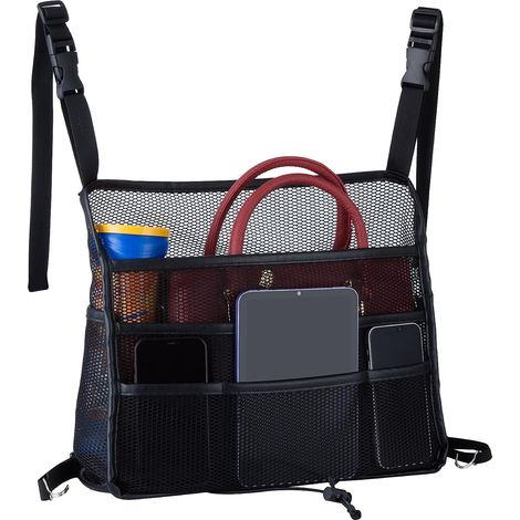 Organiseur de siège de voiture, sac de rangement en maille pour dossier de siège de voiture, support de sac à main, consoles automobiles, barrière de siège arrière pour animaux de compagnie (1/5)