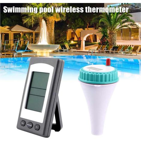 Schwimmendes, kabelloses Spa-/Poolthermometer mit 3 Kanälen, 100 m Reichweite, LCD-Display, Temperaturanzeige von -40 °C bis 60 °C, Alarmanzeige, Kunststoff (1/5)