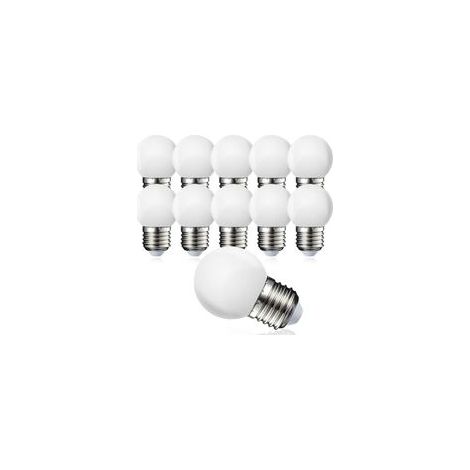 Lot de 10 globe LED E27 G45 - Blanc chaud 3000 K - 5W G45 - Coque en polycarbonate mat - Intensité non variable [Classe énergétique G]
