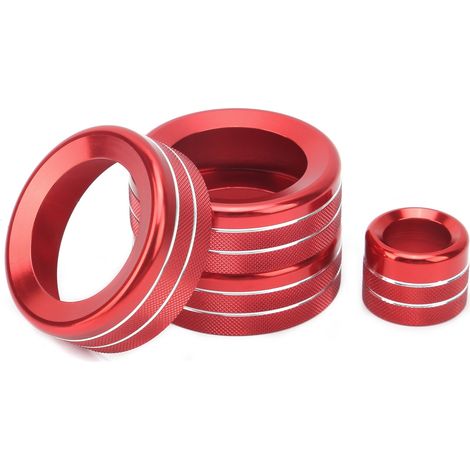 4 pièces anneaux de décoration pour boutons de climatisation, habillage de commande de tableau de bord, compatibles avec BRZ 2017-2020, rouge (1/5)