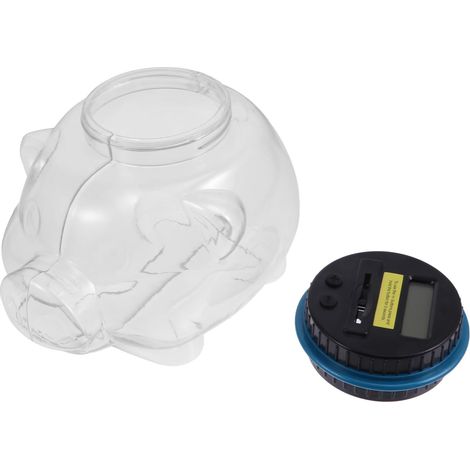 Tirelire Numérique Transparente en PVC Compteur LCD et Couvercle Amovible, Banque de Monnaie pour Maison, sans Batterie, Adaptée aux Adultes et Garçon et Filles (1/5)