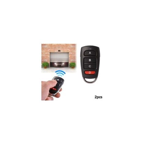 Juego de 2 mandos a distancia universales para clonación de puertas de garaje, 433 MHz, 4 botones, para puertas de garaje eléctricas, etc. - Crezuo