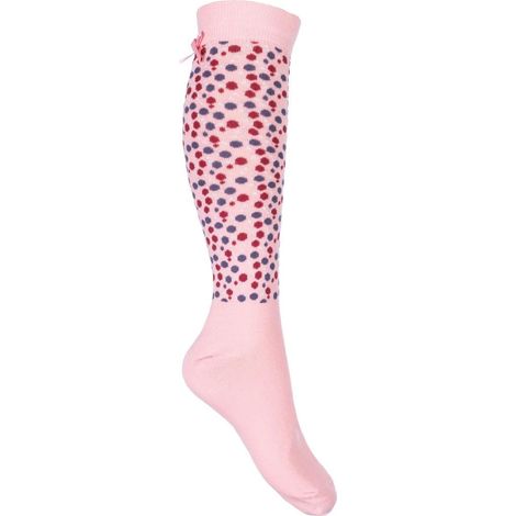 39/42, Rosa 3800: Calzini da equitazione per donna e ragazza modello Tokyo con pois multicolor