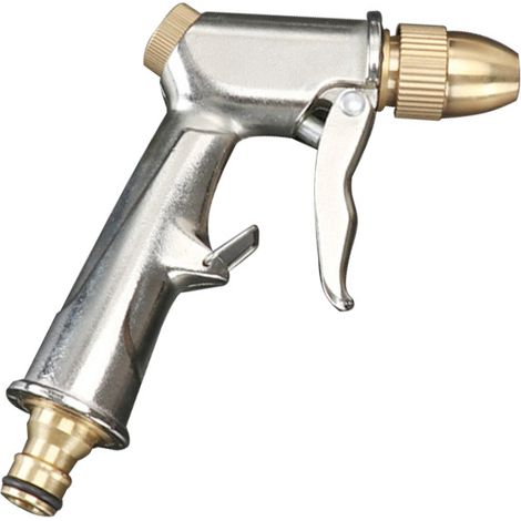 Pistolet d'arrosage à Haute Pression pour Eau de Jardin avec buse en Laiton, Parfait pour Laver/arroser Les pelouses et Les Jardins/trottoirs - Pistolet pulvérisateur de Jardin Court (1/5)