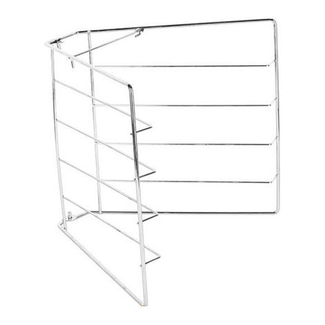 Longziming - Étagère à pizza pliable - Gain de place et multifonctionnelle - 3 niveaux pour Assiettes - Acier inoxydable argenté, idéale pour la Cuisine et la salle à manger (1/5)