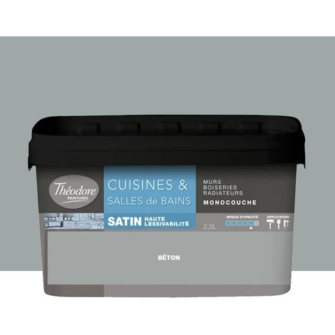 Peinture Cuisines & Salles de Bains Théodore Béton 2,5 L (1/2)
