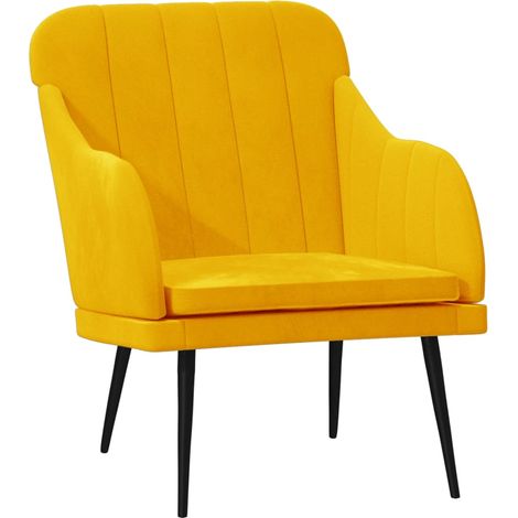 vidaXL Poltrona Gialla 63x76x80 cm Velluto