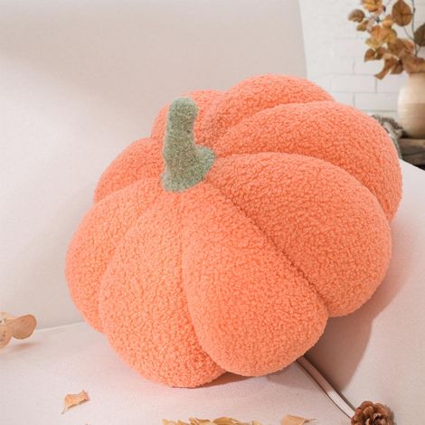 Halloween Coussin Citrouille Petit, Coussin Forme de Citrouille Orange, Coussin Décoratif d'automne, Coussin Esthétique pour Canapé en Velours Teddy, Décoration Maison, Cadeau 20 cm (1/5)
