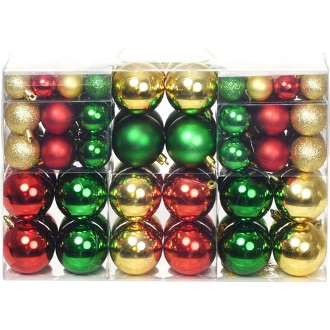 Weihnachtskugeln 100 Stk. Rot/Golden/Grün