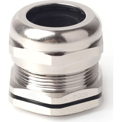 Presse-étoupe PG29 en Laiton nickelé pour câble de 13mm à 20mm, avec contre-écrous, IP68 ( Prix pour Sachet de 5 ) (1/2)