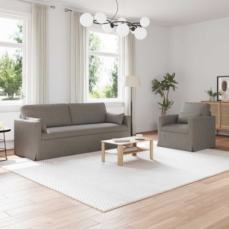 Sofa Set 2 pcs Taupe 198 x 78 x 80 cm Stoff