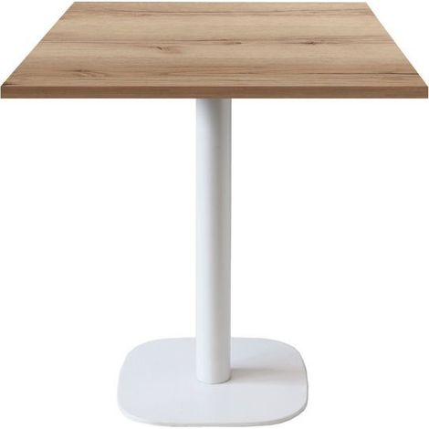 Table 70 x 70 cm - modèle Round pied blanc chêne delano